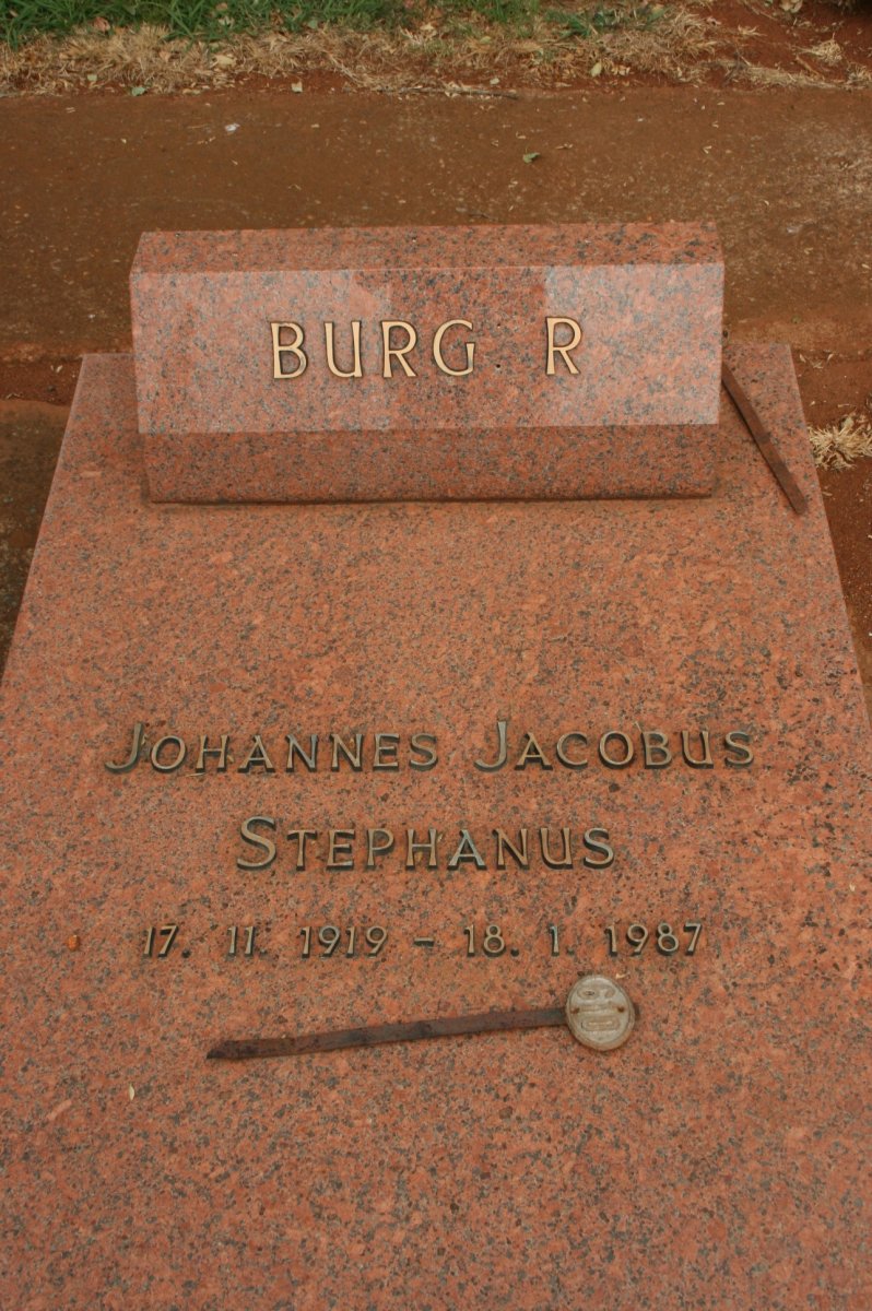 BURGER Johannes Jacobus Stephanus 1919-1987