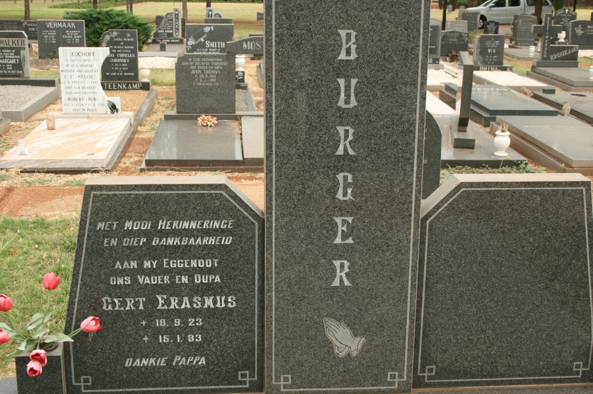 BURGER Gert Erasmus 1923-1983