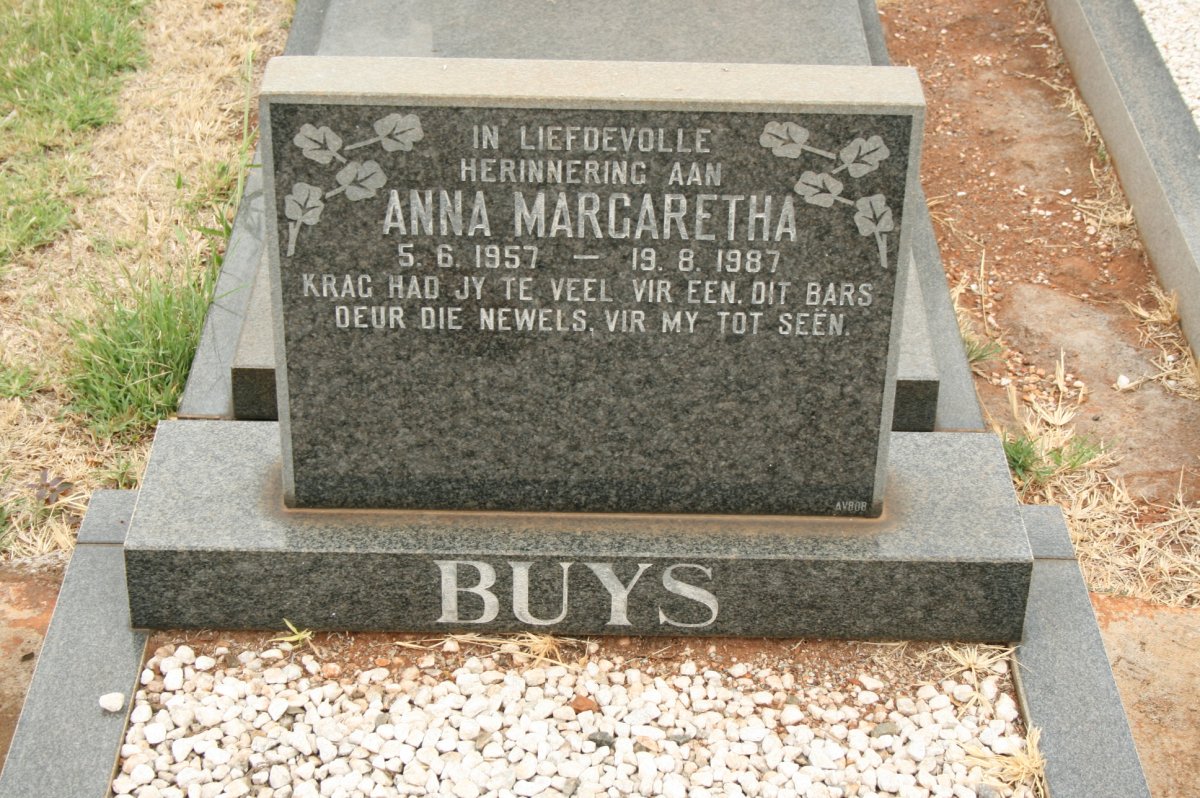BUYS Anna Margaretha 1957-1987