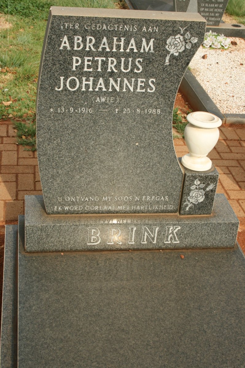 BRINK Abraham Petrus Johannes 1916-1988