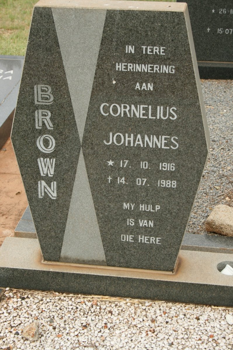 BROWN Cornelius Johannes 1916-1988