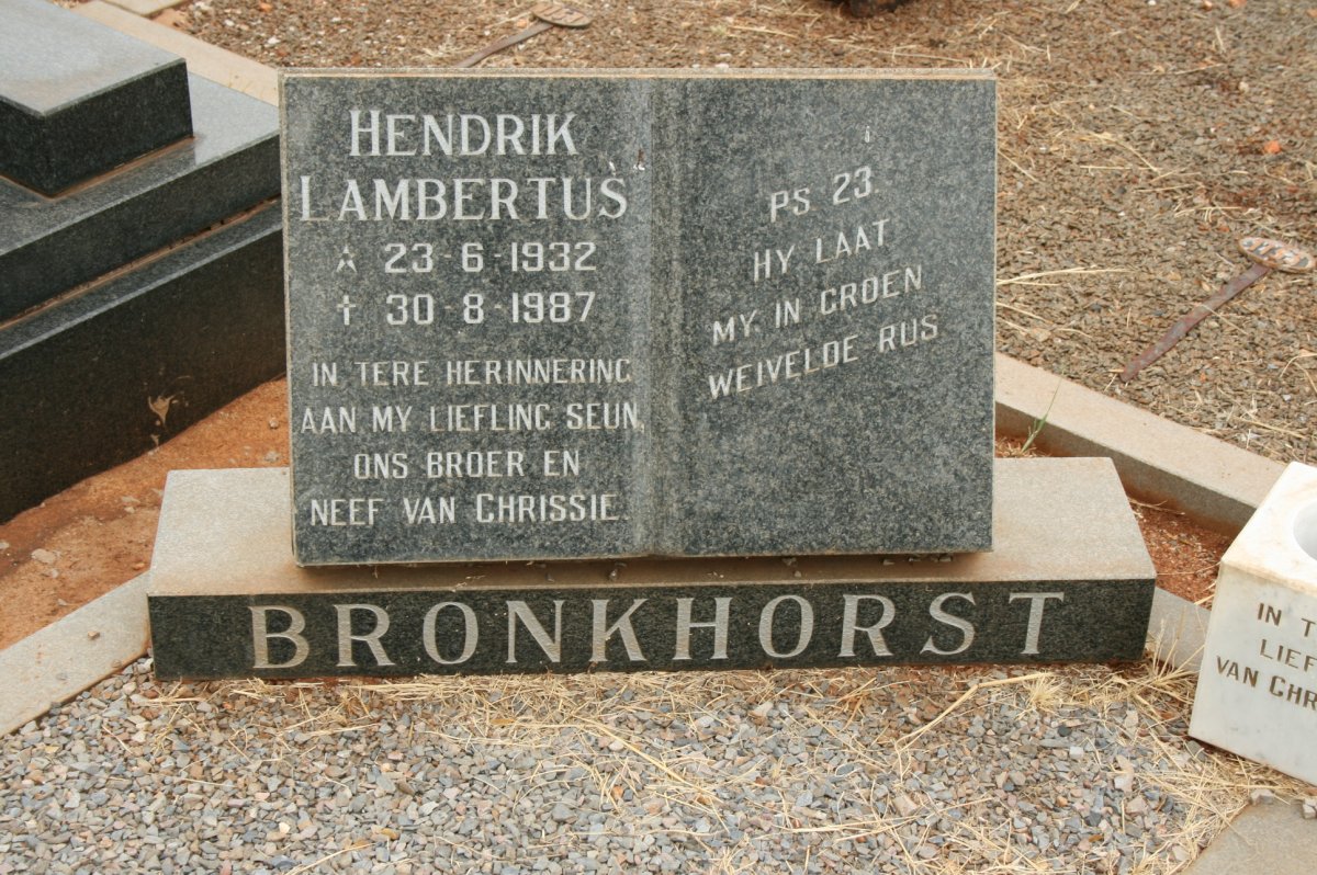 BRONKHORST Hendrik Lambertus 1932-1987