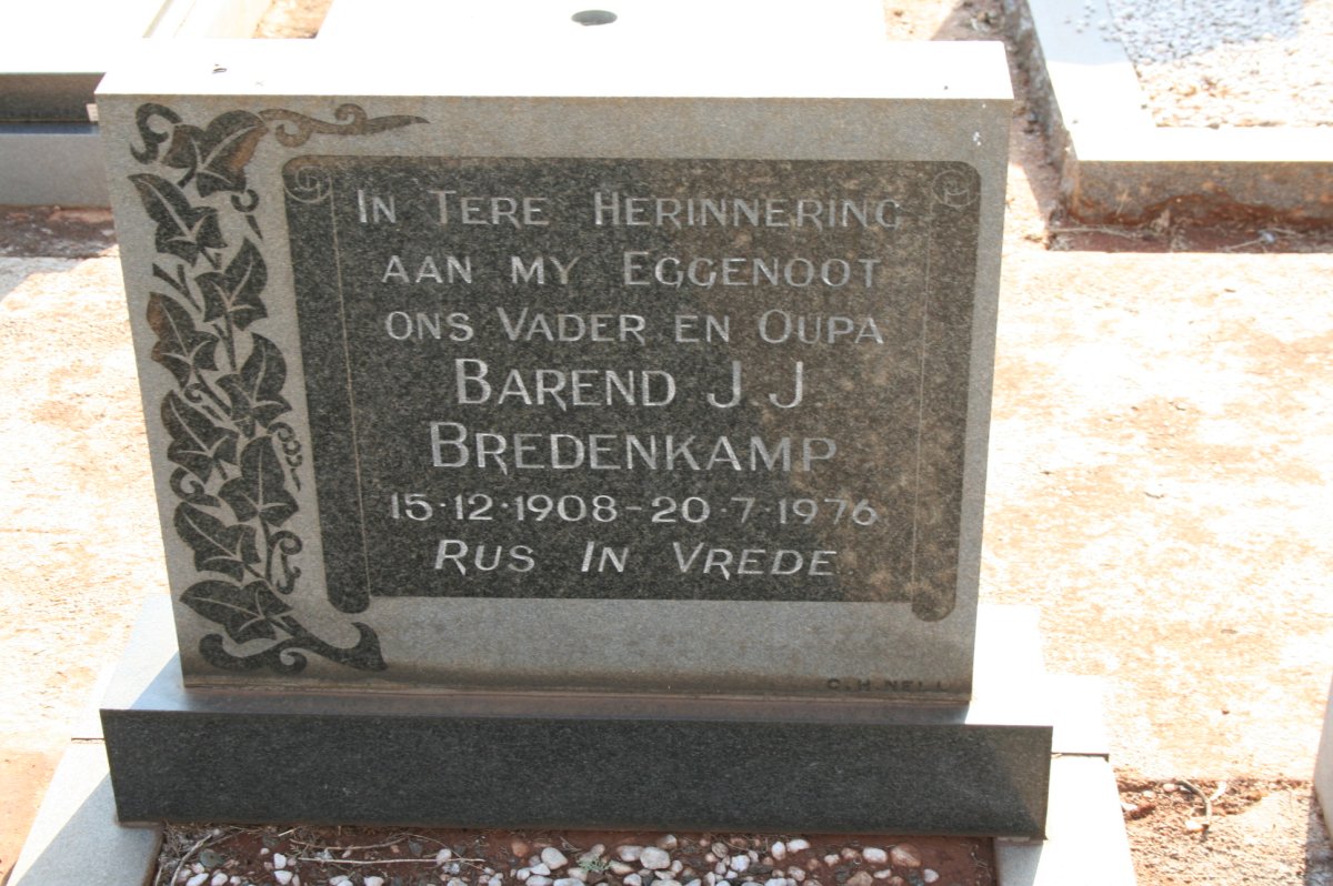 BREDENKAMP Barend J.J. 1908-1976
