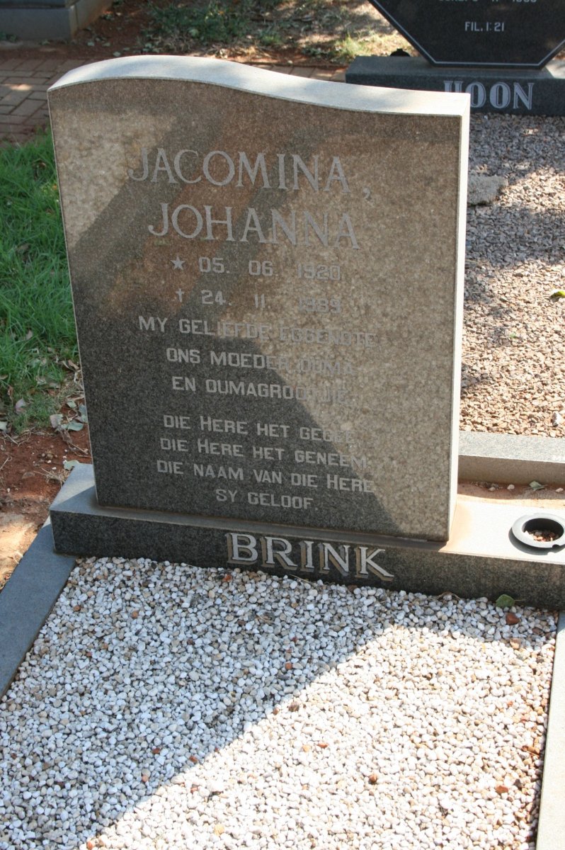 BRINK Jacomina Johanna 1920-1989