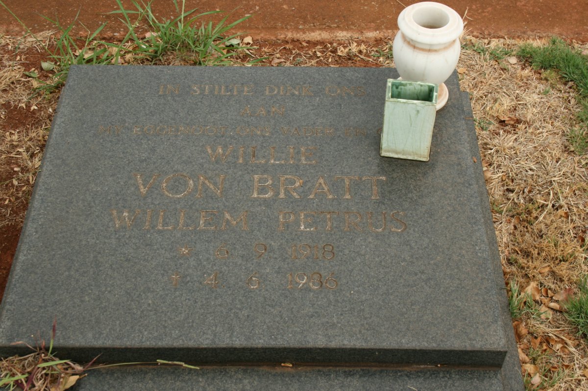 BRATT Willem Petrus, von 1918-1986