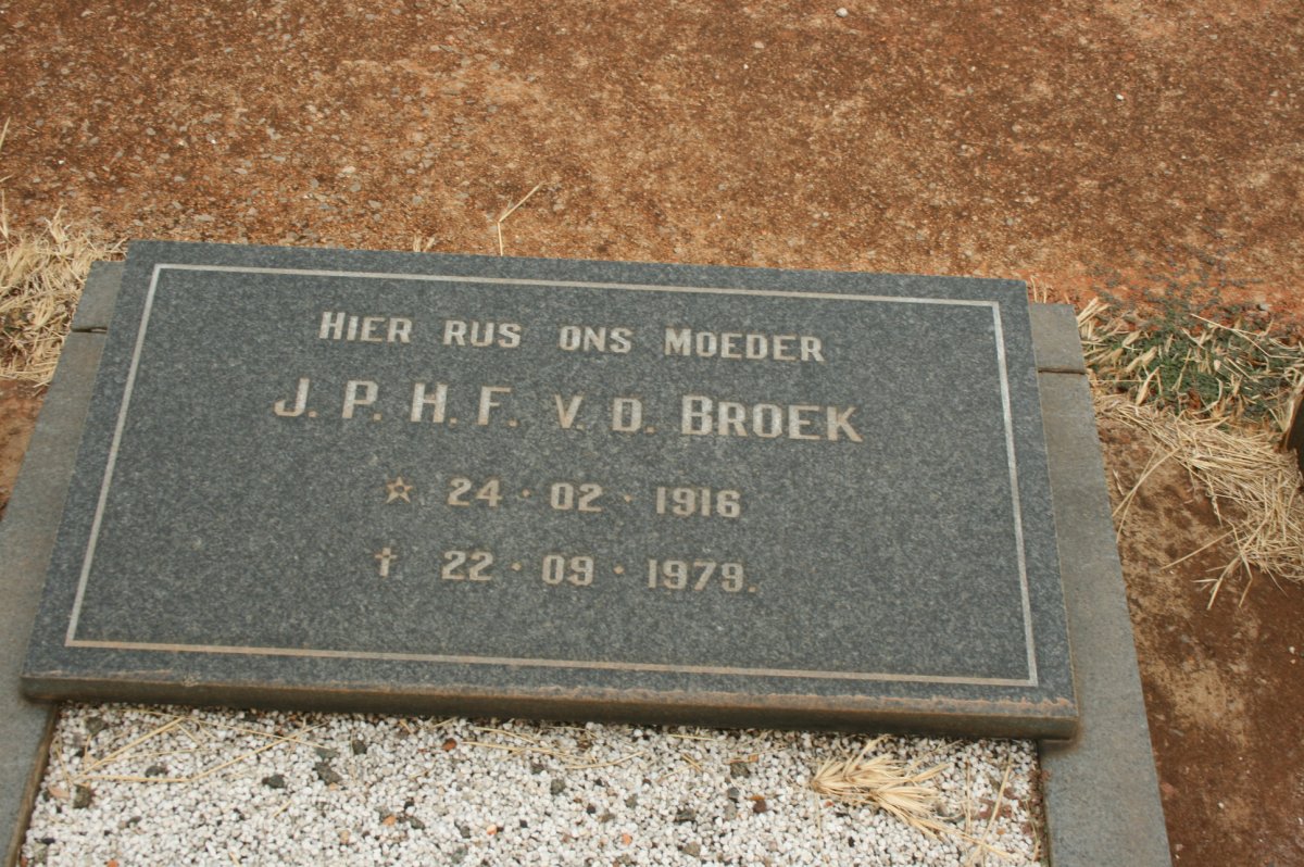 BROEK J.P.H.F., v.d. 1916-1979