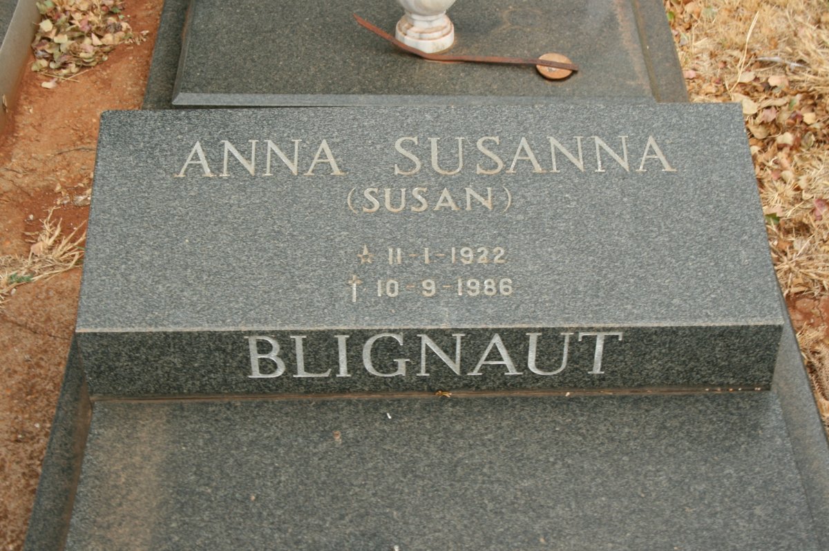 BLIGNAUT Anna Susanna 1922-1986