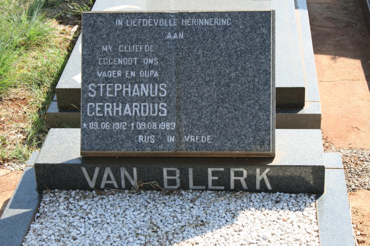 BLERK Stephanus Gerhardus, van 1912-1989