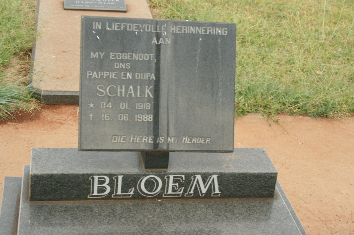 BLOEM Schalk 1919-1988