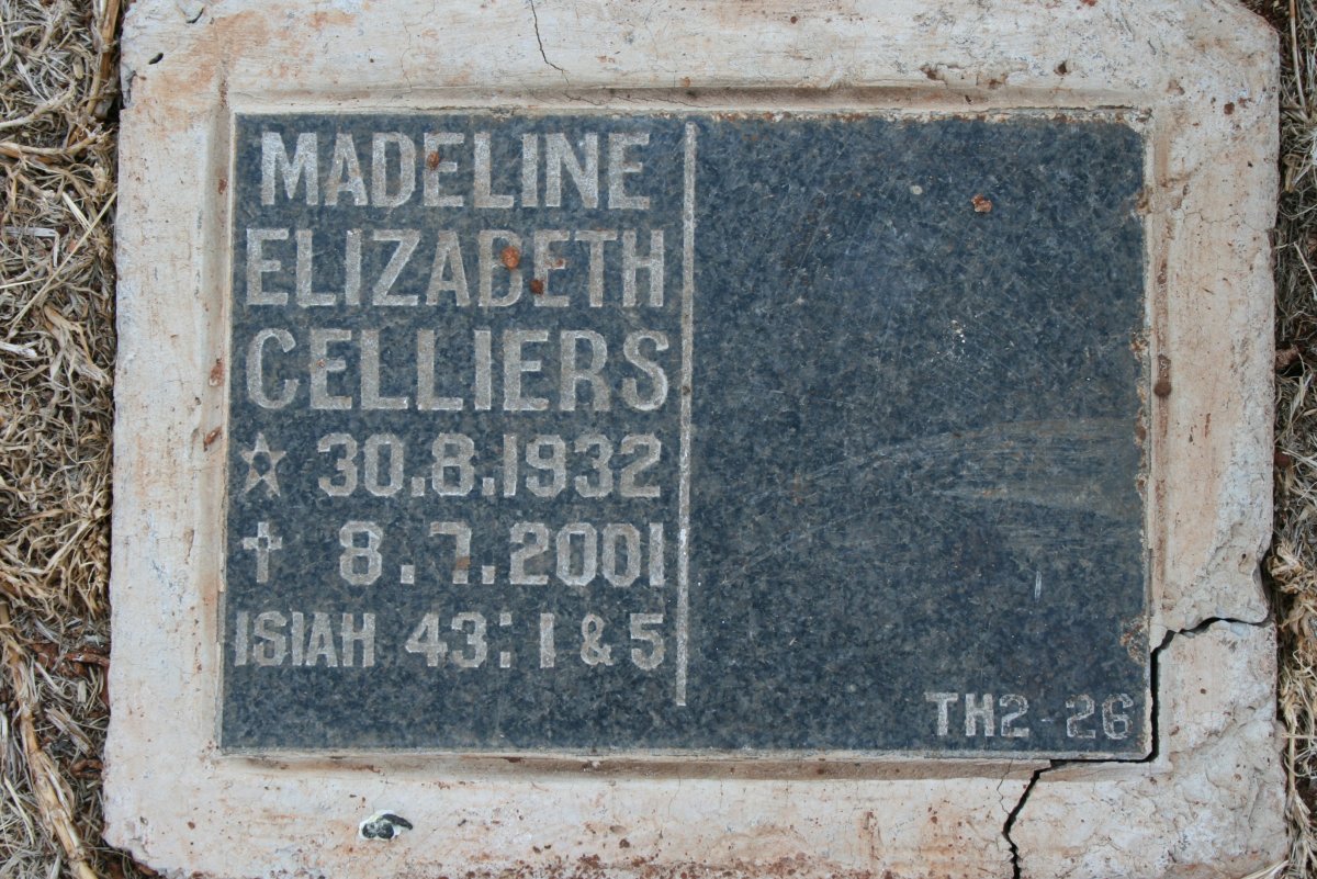 CELLIERS Madeline Elizabeth 1932-2001