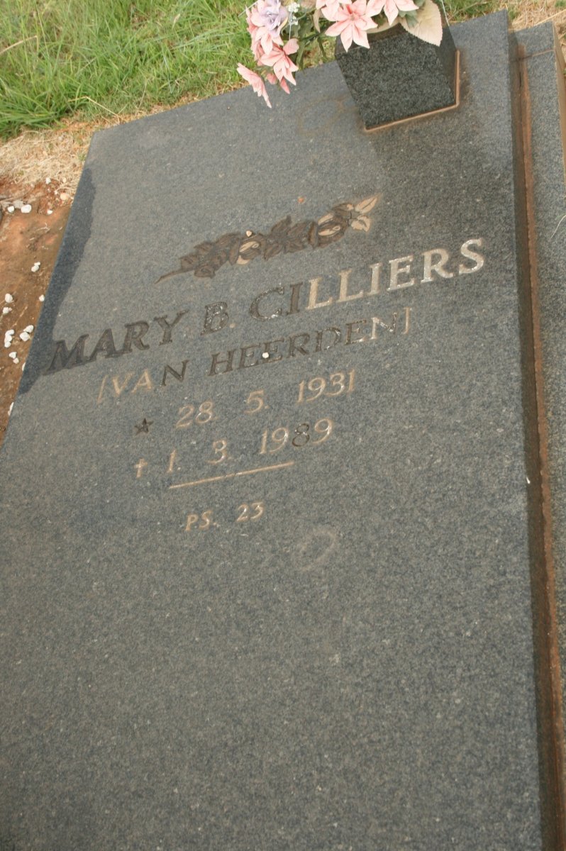 CILLIERS Mary B. nee VAN HEERDEN 1931-1989