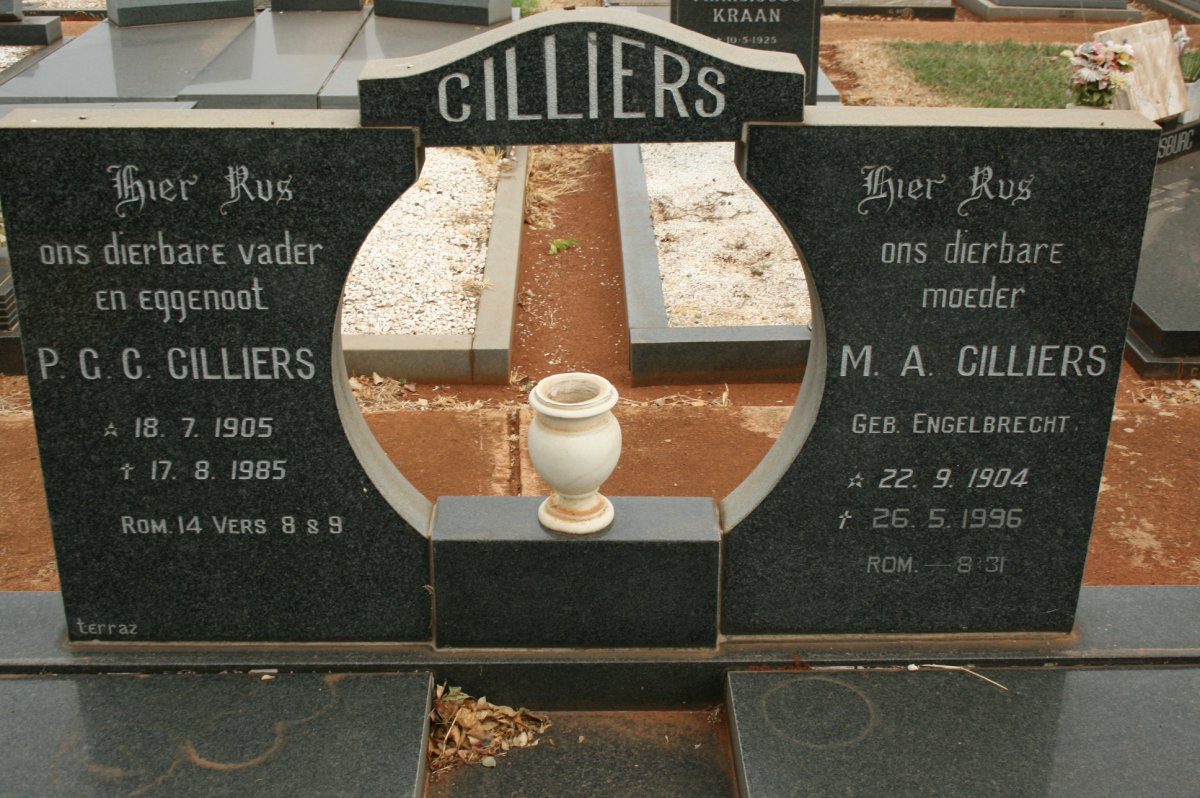 CILLIERS P.G.C. 1905-1985 &amp; M.A. ENGELBRECHT 1904-1996