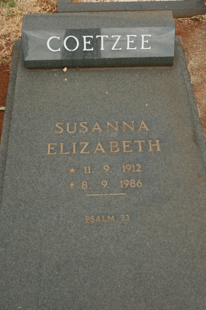 COETZEE Susanna Elizabeth 1912-1986