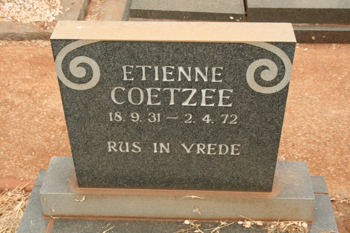 COETZEE Etienne 1931-1972
