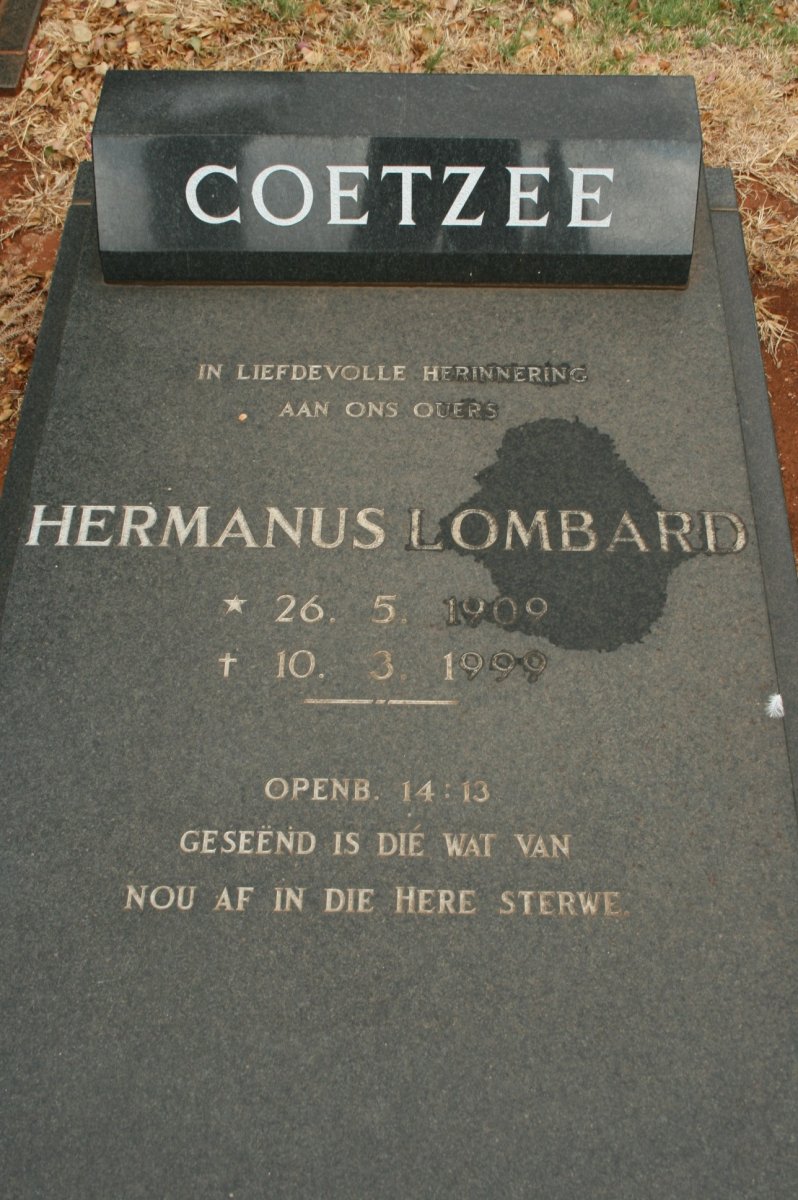 COETZEE Hermanus Lombard 1909-1999