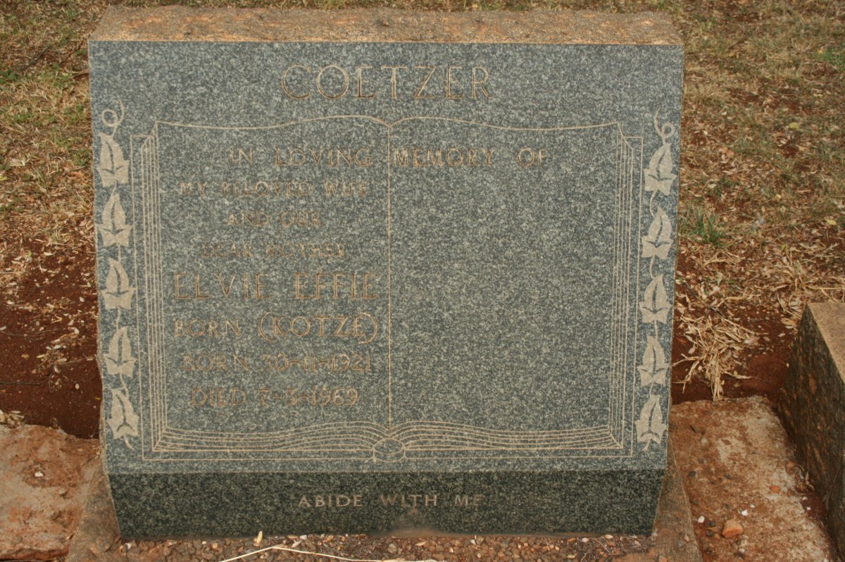 COETZER Elvie Effie nee KOTZE 1921-1969