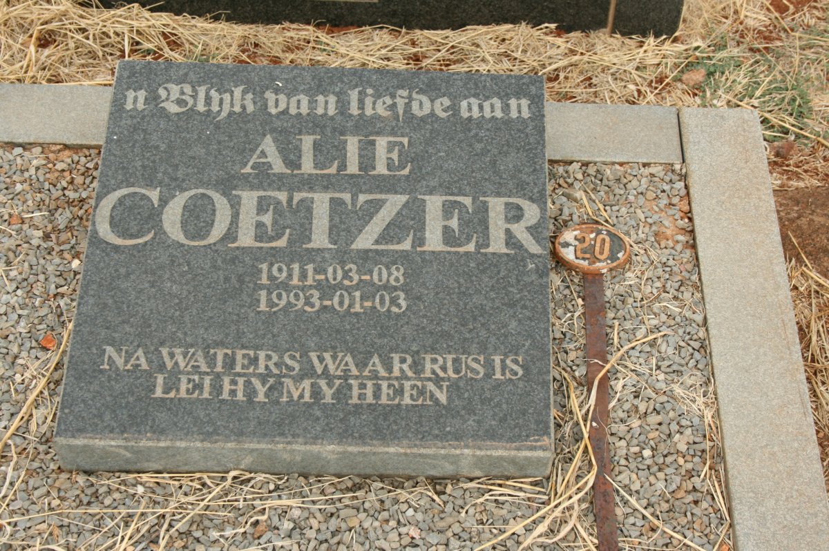 COETZER Alie 1911-1993