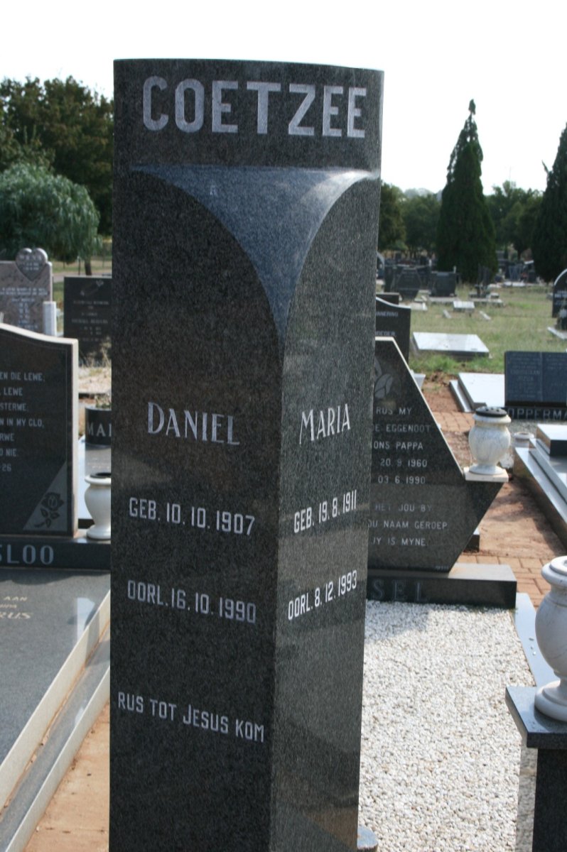 COETZEE Daniel 1907-1990 &amp; Maria 1911-1993