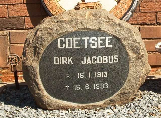 COETSEE Dirk Jacobus 1913-1993
