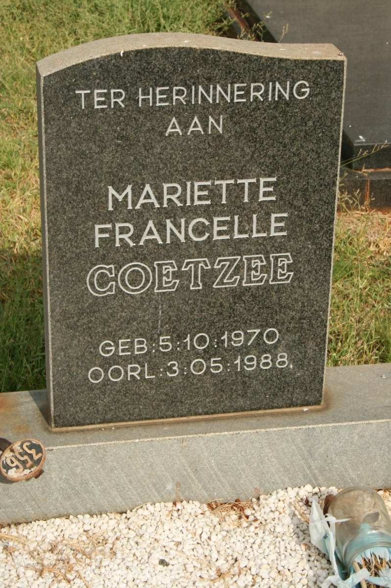 COETZEE Mariette Francelle 1970-1988