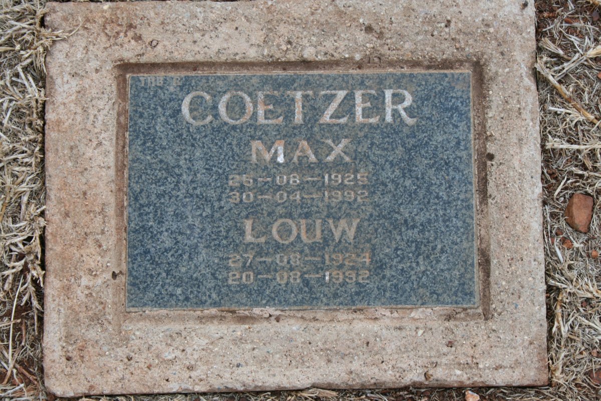 COETZER Max 1925-1992 :: COETZER Louw 1924-1992