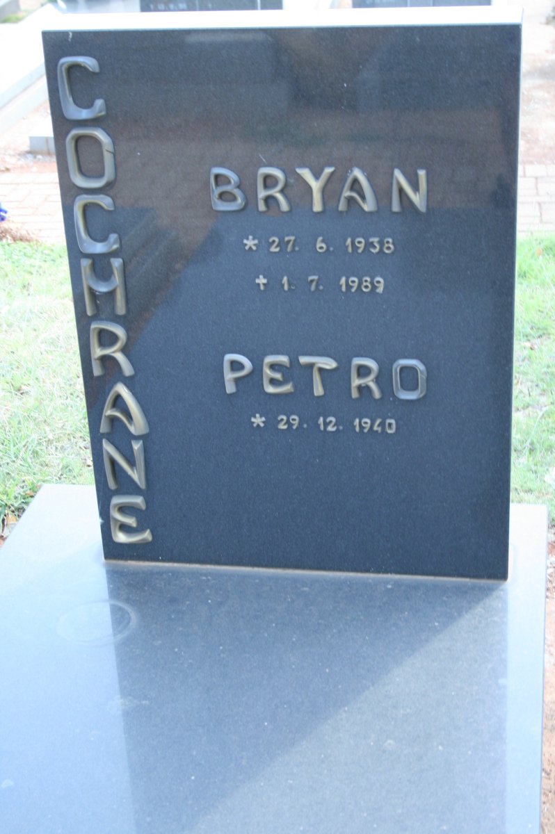 COCHRANE Bryan 1938-1989 &amp; Petro 1940-