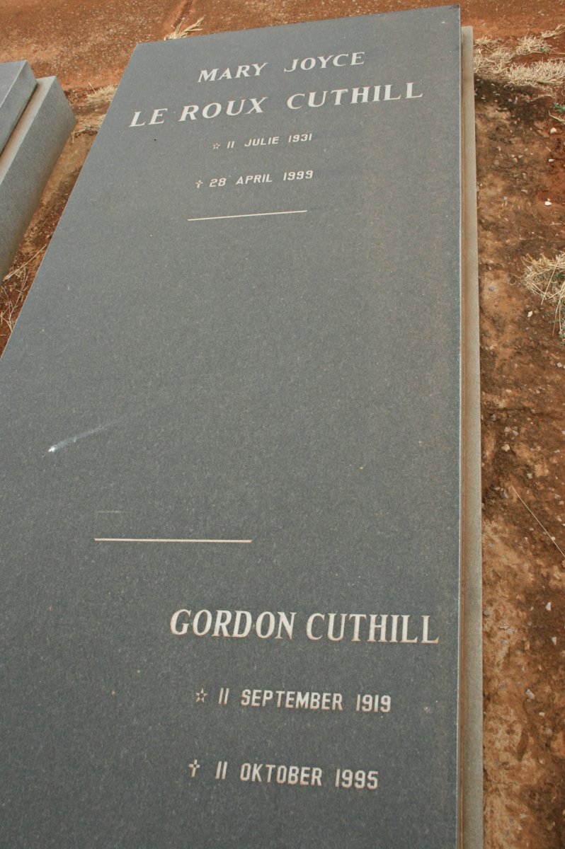 CUTHILL Gordon 1919-1995 :: CUTHILL Mary Joyce Le Roux 1931-1999