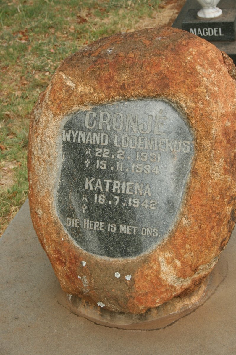 CRONJE Wynand Lodewiekus 1931-1994 &amp; Katriena 1942-