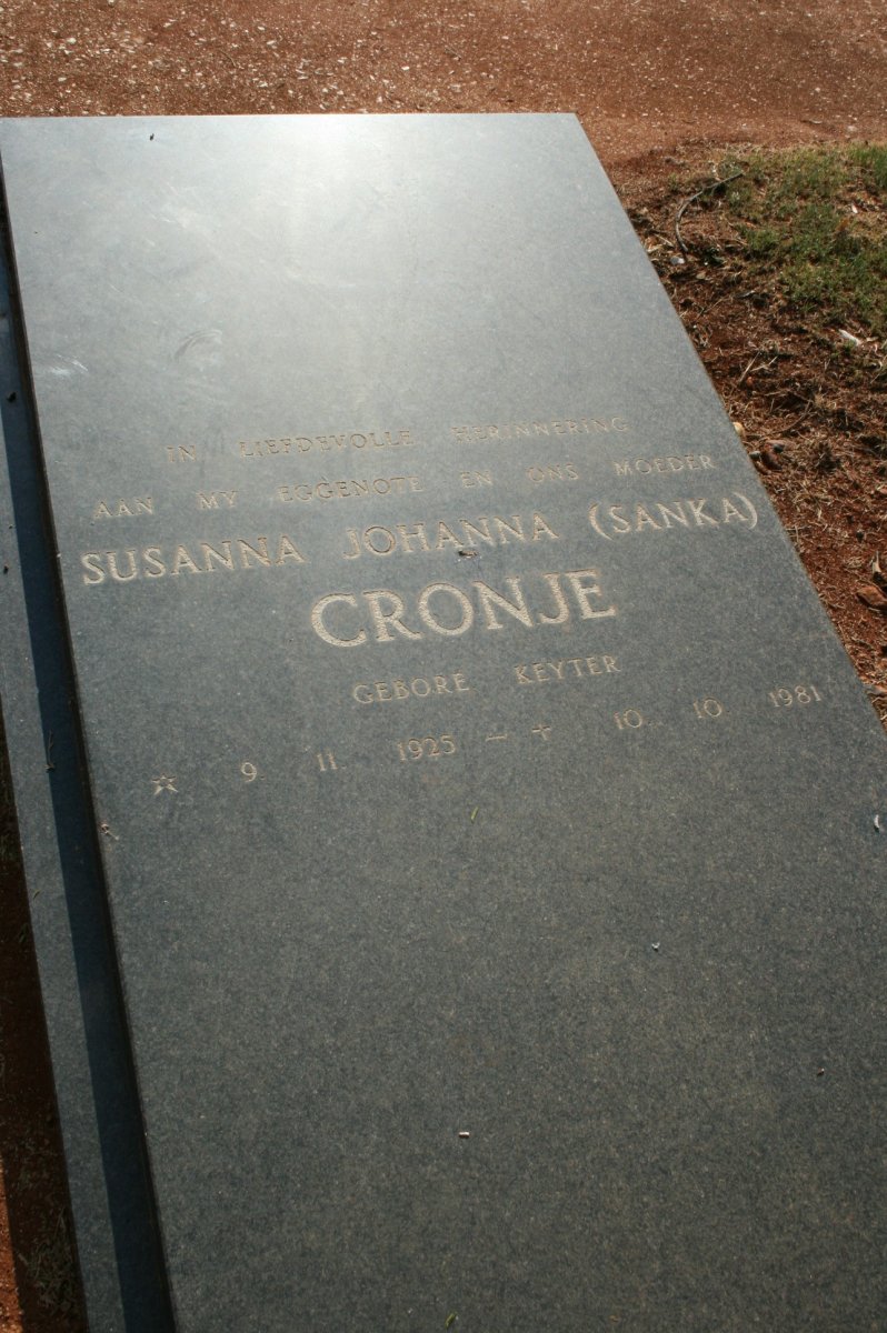 CRONJE Susanna Johanna nee KEYTER 1925-1981