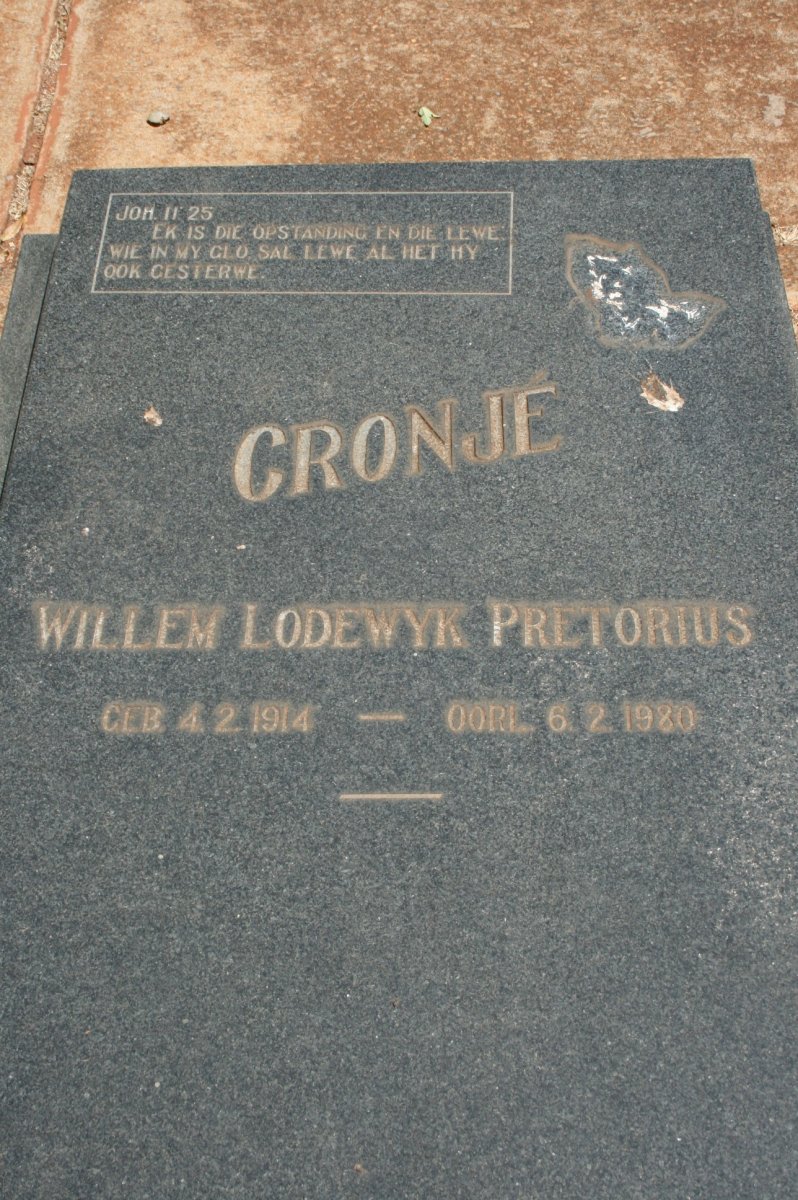 CRONJE Willem Lodaewyk Pretorius 1914-1980