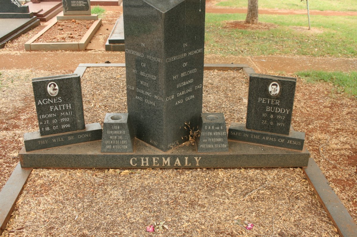 CHEMALY Peter Buddy 1912-1971 &amp; Agnes Faith MAI 1910-1996