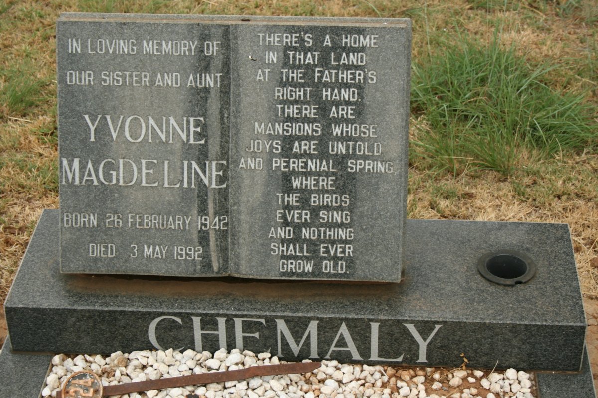 CHEMALY Yvonne Magdeline 1942-1992