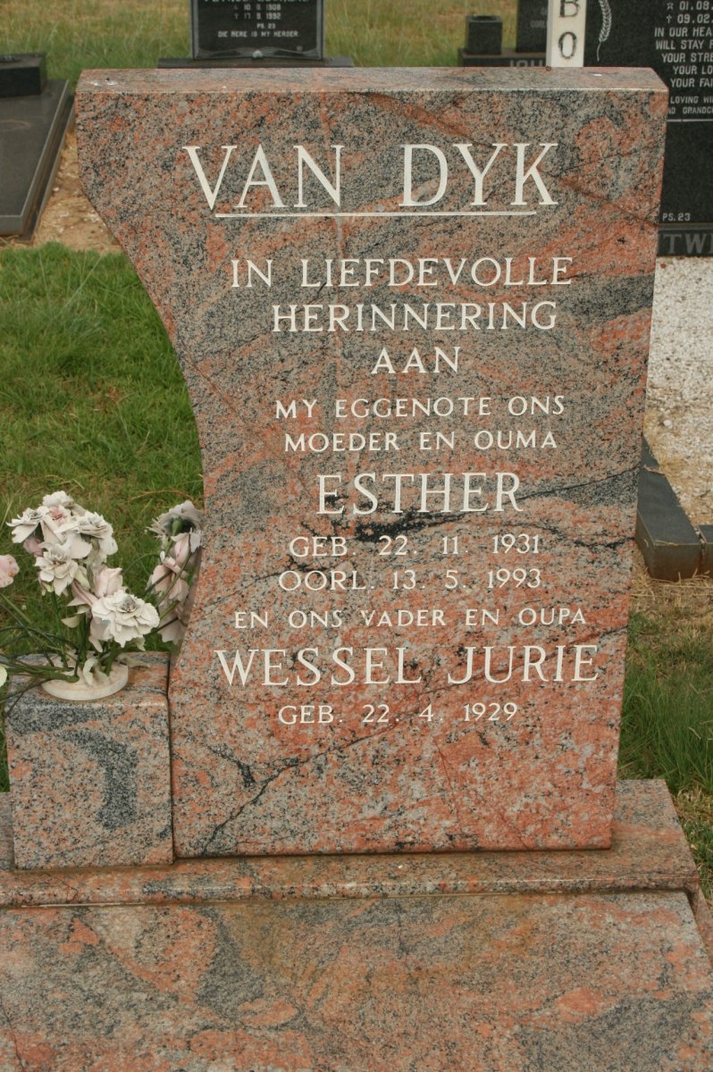 DYK Wessel Jurie, van 1929- &amp; Esther 1931-1993
