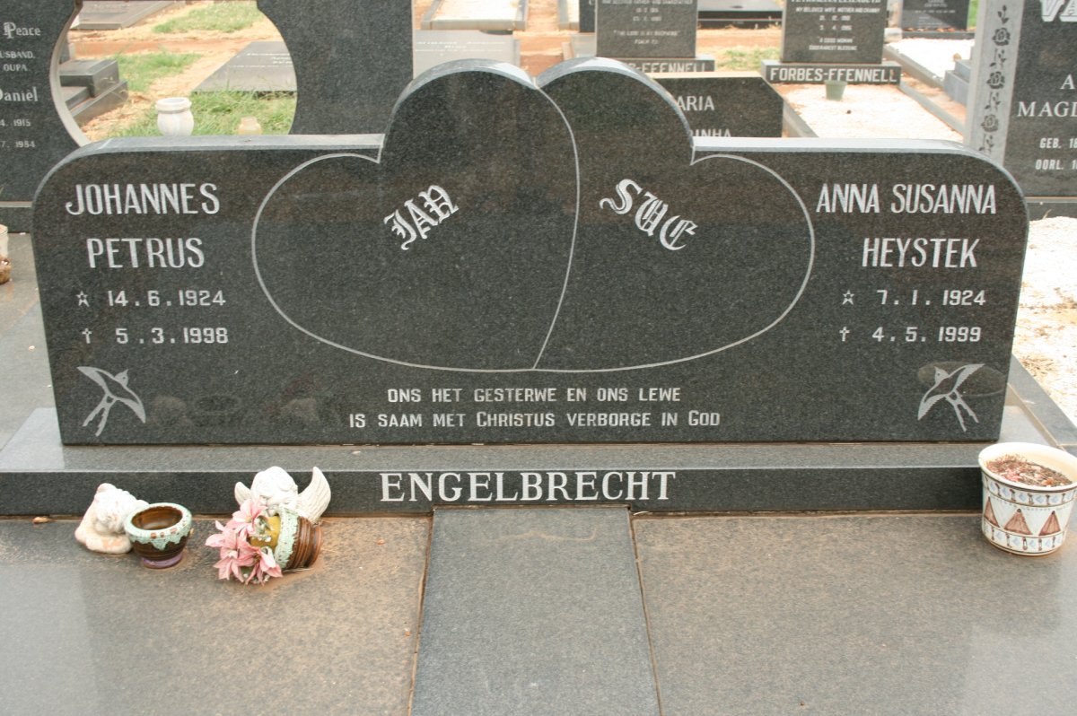 ENGELBRECHT Johannes Petrus 1924-1998 &amp; Anna Susanna Heystek 1924-1999