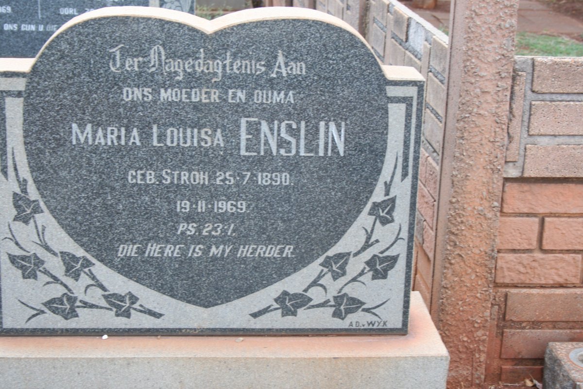 ENSLIN Maria Louisa nee STROH 1890-1969