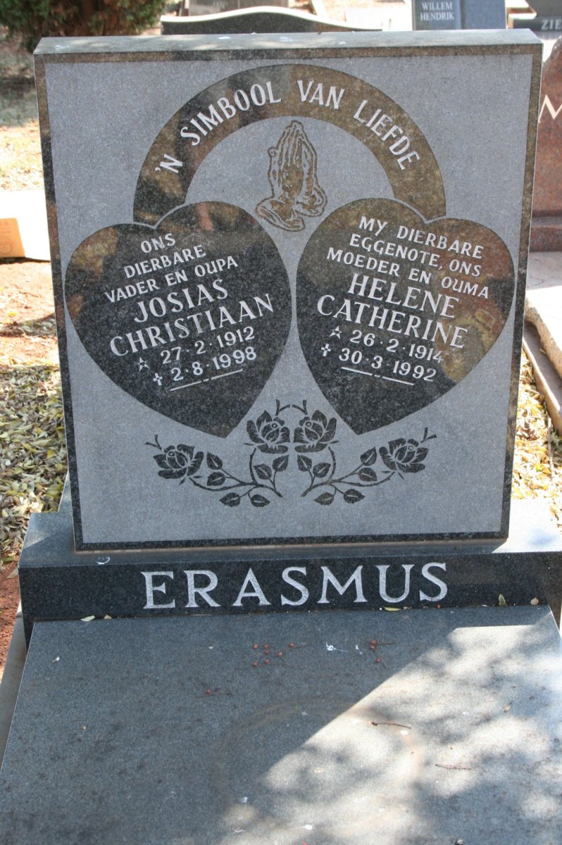 ERASMUS Josias Christiaan 1912-1998 &amp; Helene Catherine 1914-1992