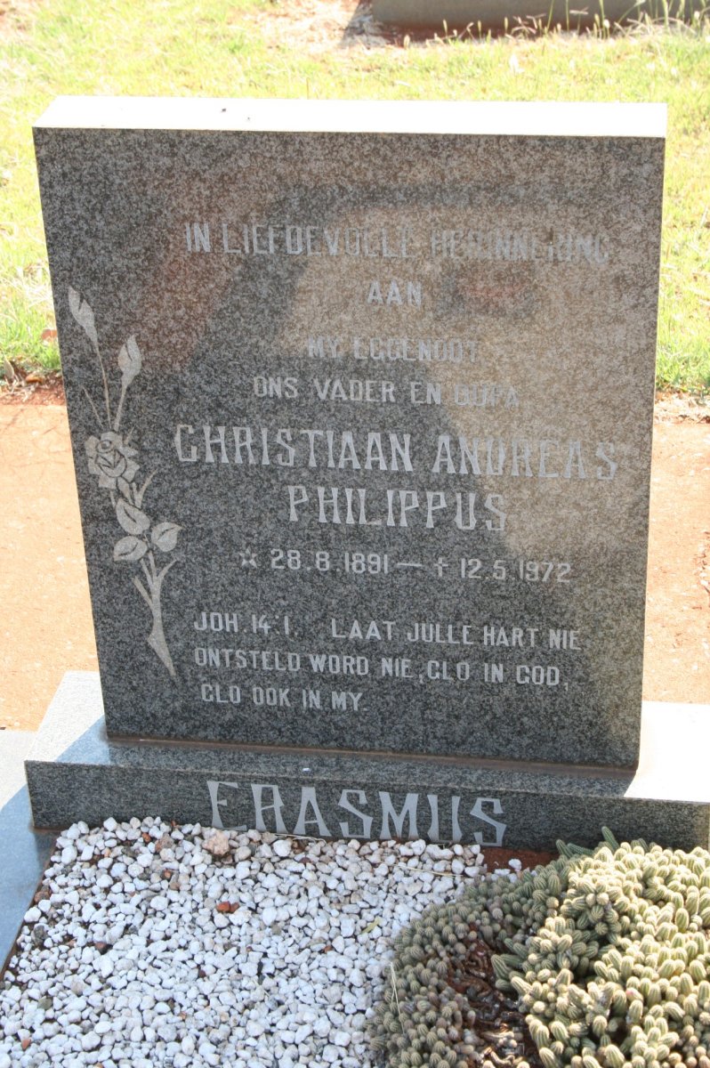 ERASMUS Christiaan Andreas Philippus 1891-1972 