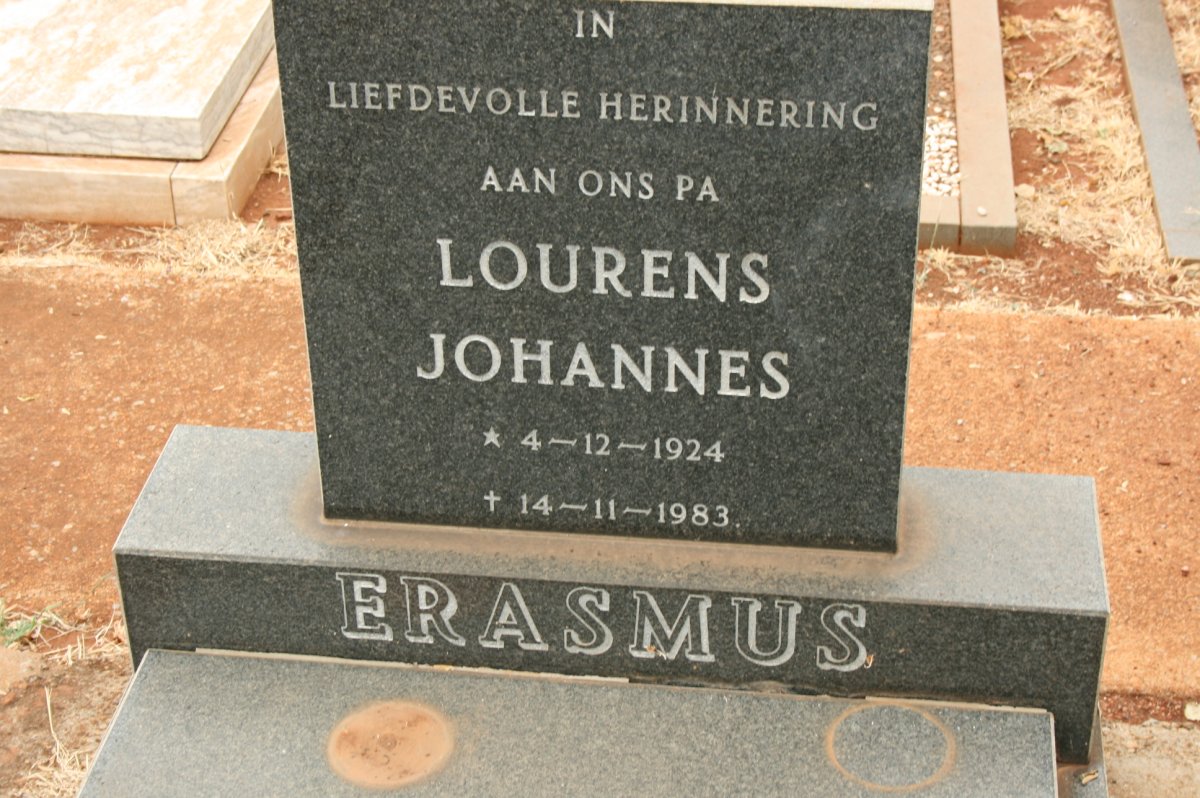 ERASMUS Lourens Johannes 1924-1983