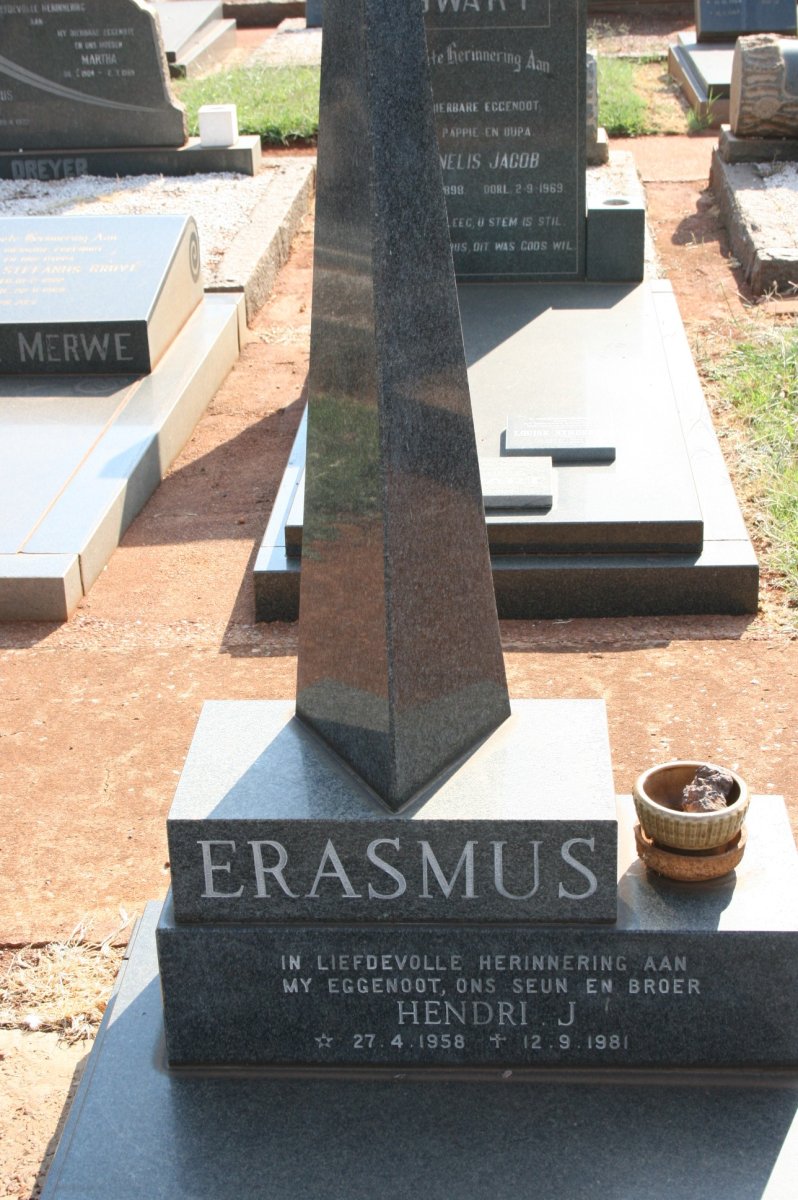 ERASMUS Hendri J. 1958-1981
