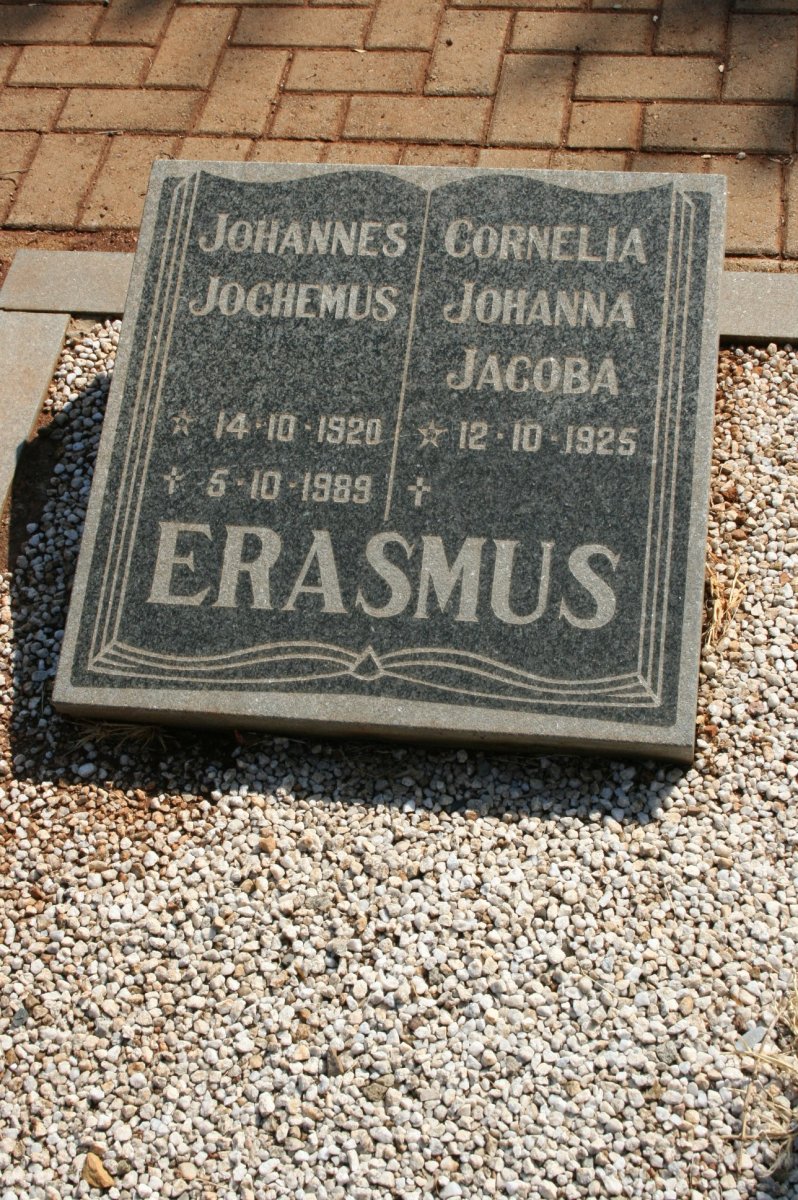 ERASMUS Johannes Jochemus 1920-1989 &amp; Cornelia Johanna Jacoba 1925-