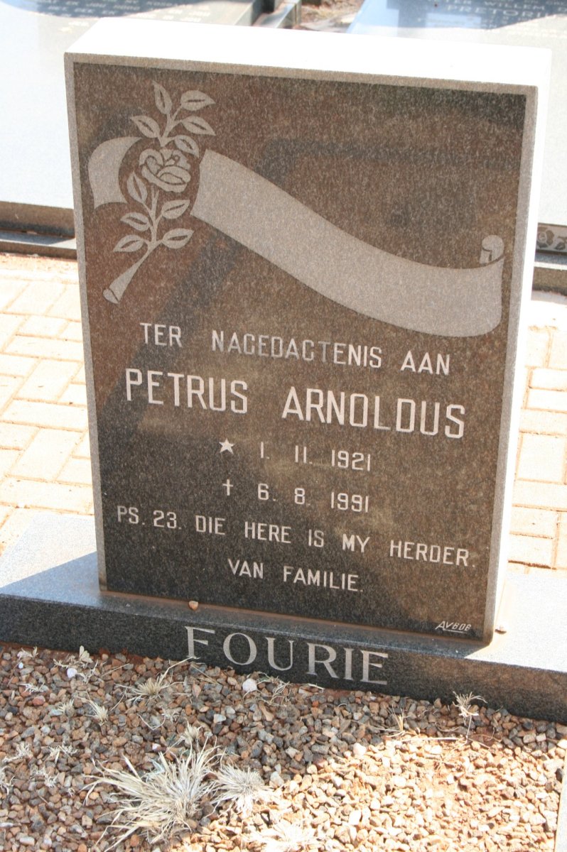 FOURIE Petrus Arnoldus 1921-1991