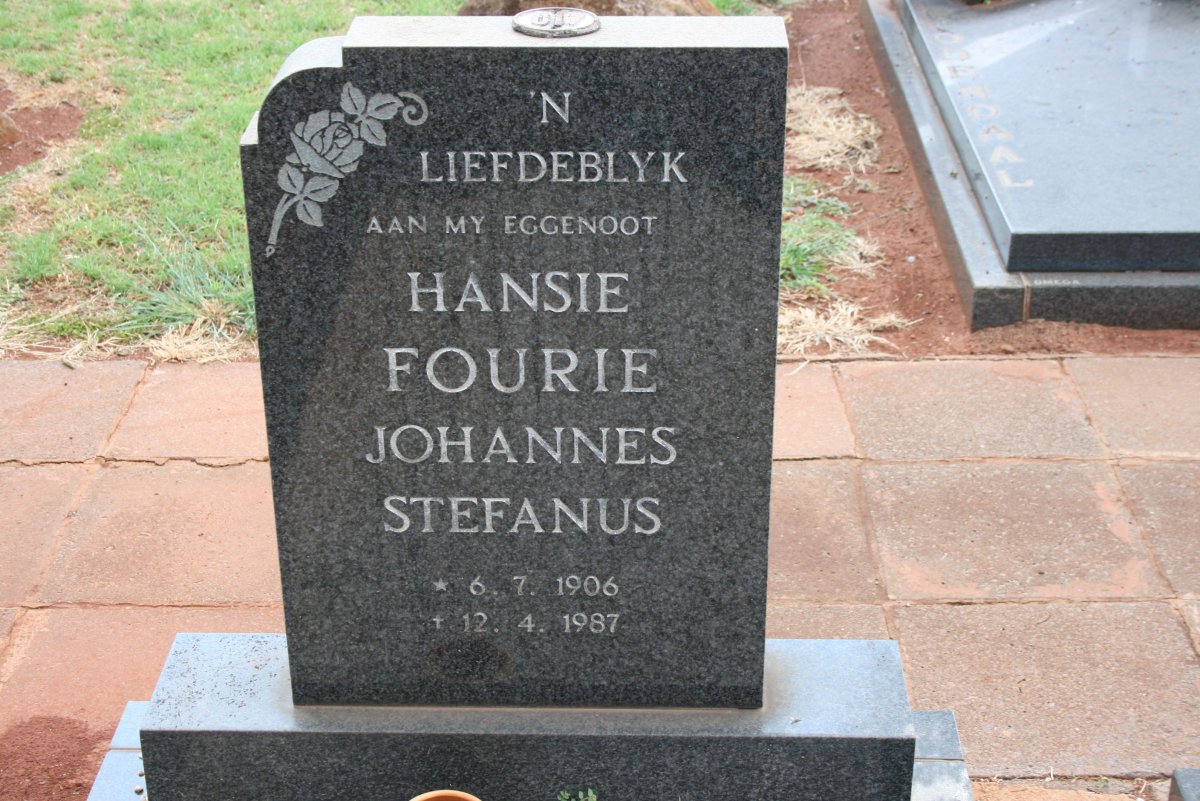FOURIE Johannes Stephanus 1906-1987
