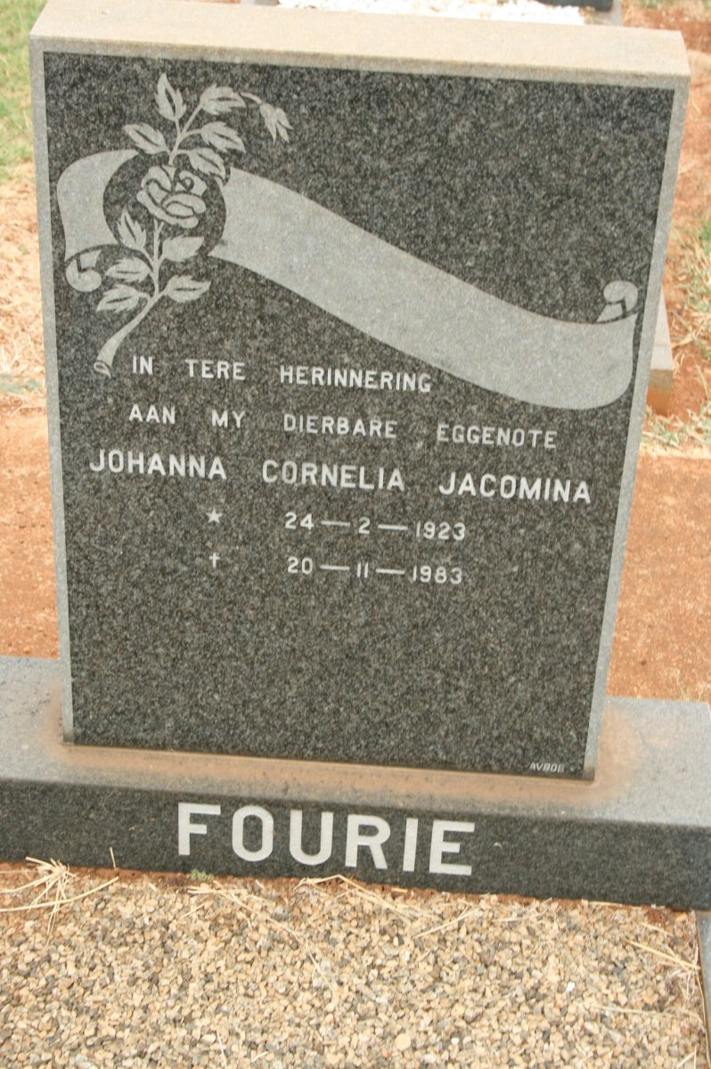 FOURIE Johanna Cornelia Jacomina 1923-1983