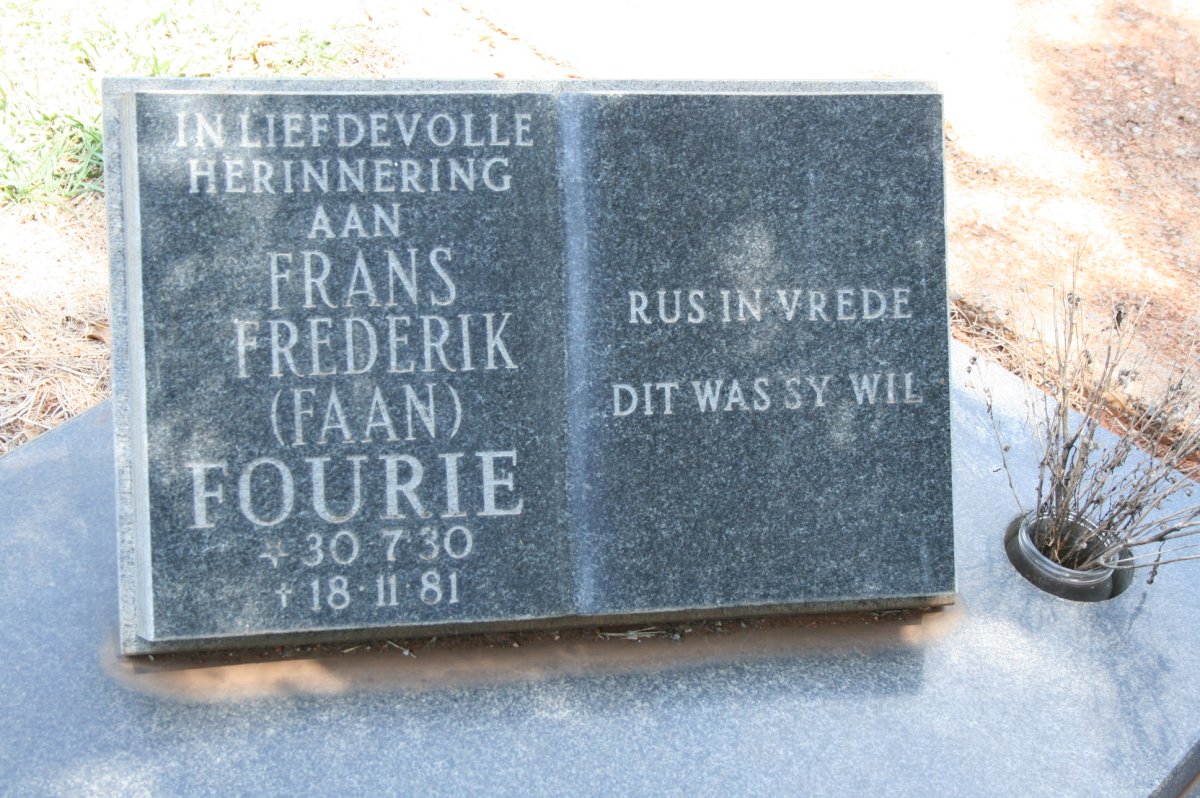 FOURIE Frans Frederik 1930-1981