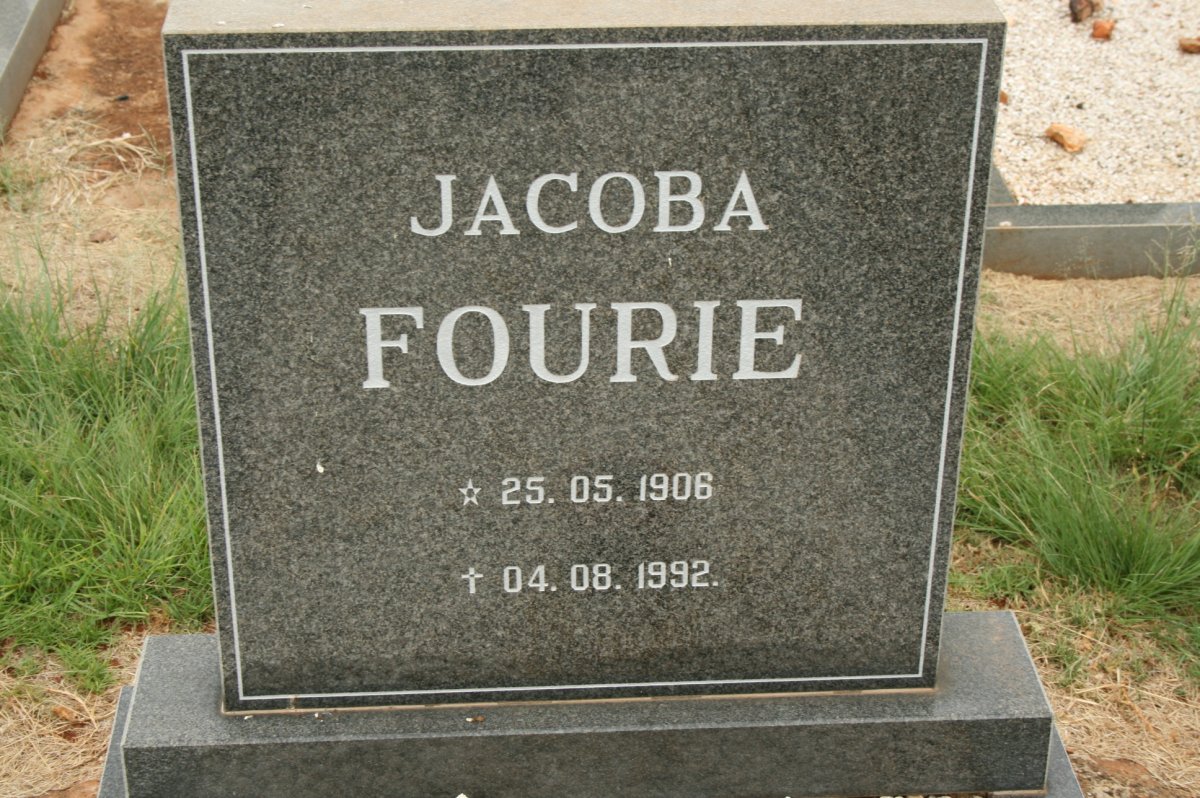 FOURIE Jacoba 1906-1992