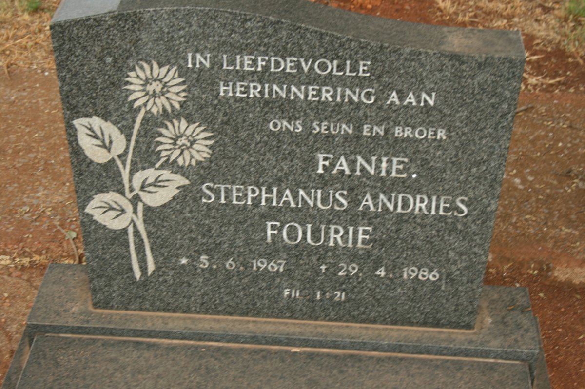 FOURIE Stephanus Andries 1967-1986