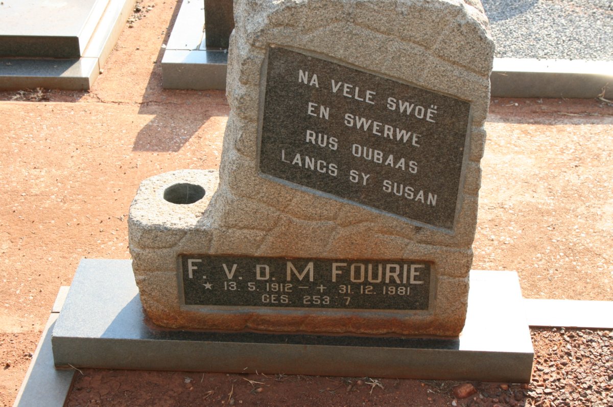 FOURIE F. v.d. M. 1912-1981