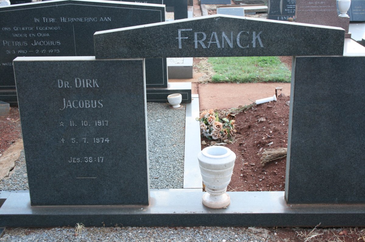 FRANCK Dirk Jacobus 1917-1974