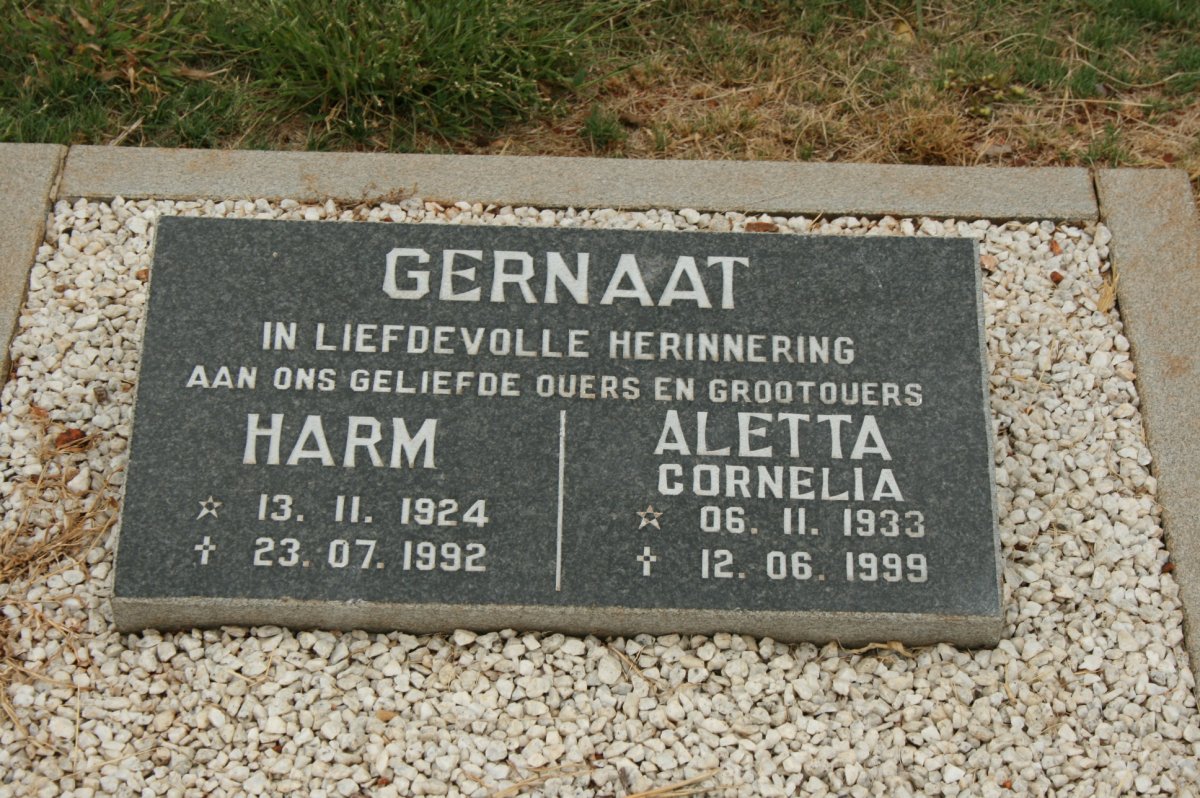 GERNAAT Harm 1924-1992 &amp; Aletta Cornelia 1933-1999