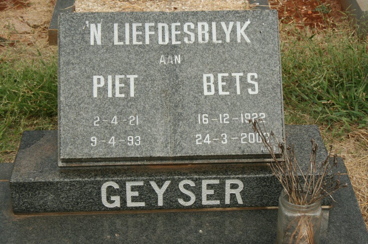 GEYSER Piet 1921-1993 &amp; Bets 1922-2003
